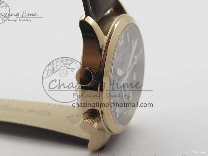 MIROTIME 0510 ZipUp Calatrava 5524R Pilot Travel Time RG GRF Brown Dial on Brown Leather Strap A324 V 7110
